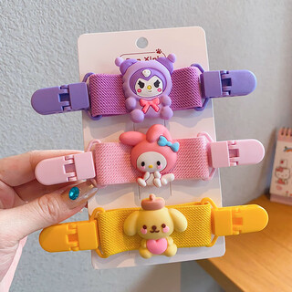 Yusenyi children's overalls shoulder strap fixing clip anti-slip baby children's clothes suspender skirt anti-slip anti-shoulder artifact purple pink yellow 3-piece set