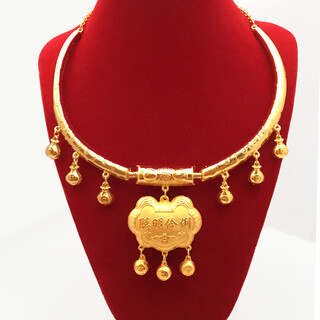 Yingtang lao fenghuang 999 new gold-plated baby collar pendant, smart and blessed bell, baby child one month old c, safe in and out, no bell, lao fengxiang quality