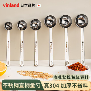 Vinland japanese stainless steel measuring spoon coffee bean spoon quantitative 5g 15 milk powder spoon seasoning salt spoon controlled decimal 10ml304 304 stainless steel straight handle measuring spoon-5ml