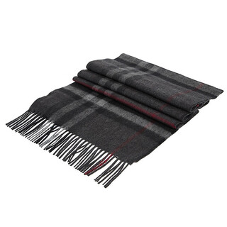 Burberry classic plaid cashmere scarf for men and women, burberry autumn and winter scarf with tassel trim, charcoal gray 80155381 size: length 168*width 30cm