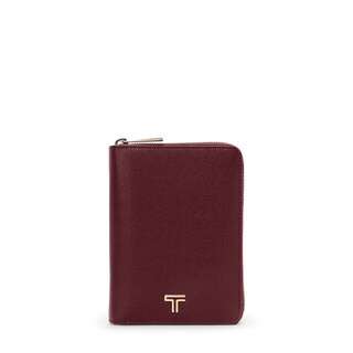 Tumi anti-theft passport bag for traveling abroad, business trip, wallet, card bag, gift business, 2025 new portable men's and women's luxury wine, exquisite wine red 6*4.5 inches/15*11.5 cm