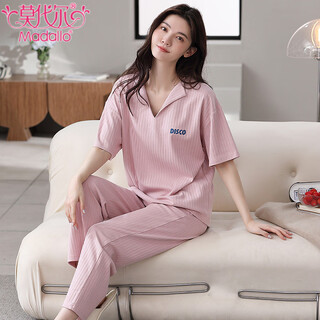 莫代尔纯棉睡衣女春夏季短袖长裤套装休闲甜美可爱少女全棉家居服可外穿 YS679 M (建议80-100斤)