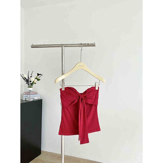 Chenyin pink bow camisole women's outer wear summer thai hot girl tube top top burgundy l