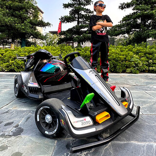 Chuangjingyi selects adults and children's electric truck drift car toy children's remote control four-wheel stroller that adults can sit on for two adults liter 4845 motor parent-child version aurora paint gray high-end version super fast charging + charging cooling fan