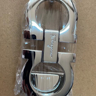 Suitable for ferragamo belt buckle 8-figure buckle pure copper smooth buckle men's belt head accessories 3.5cm glossy silver