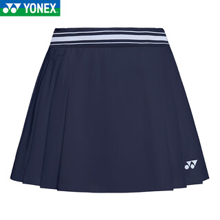 尤尼克斯（YONEX）羽毛球服运动短裙透气速干百褶短裙 女款-220105BCR-藏青 XL