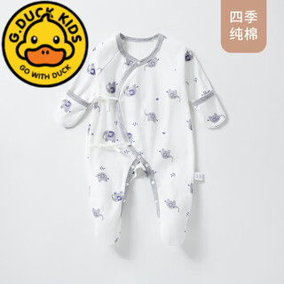 G.duckkids baby clothes newborn jumpsuits spring and autumn pure cotton foot-covering romper newborn 0-3 months male and female baby pajamas four seasons full printed d word baby elephant bag hand and foot jumpsuit 52cm 52 size 0-1 month