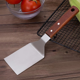Yuan xie cooking spatula teppanyaki stainless steel steak spatula pizza frying spatula hand grabbing pancake tool triangular spatula pancake spatula cooking short frying spatula