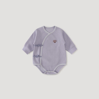 Bali piggy baby clothes spring and autumn modal jumpsuit autumn long sleeve baby triangle harness romper suit newborn clothes rock sugar purple 59cm