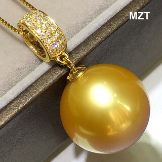 Mhfdo old phoenix quality old phoenix quality nanyang natural color sea water nanyang thick gold beads pearl necklace 15-16mm gold bead pendant 12-12mm