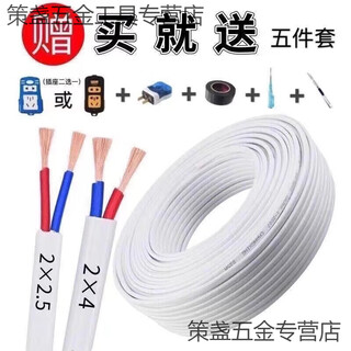 家用电线2芯1.5/2.5/4平方护套线灯线家用电线软线户外防冻线 白2X2.5平方 10米送5件套