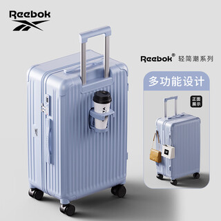 Reebok sharp walking suitcase pc trolley case multi-functional large-capacity travel password case leather suitcase roland purple 24 inches