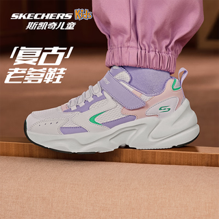 Skechers skechers self-operated children's retro sports shoes girls autumn and winter new cushioning running shoes casual shoes 303967l