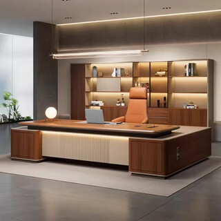 Yuzhu light luxury high-end boss desk desk simple modern leadership office furniture president manager desk and chair combination 1.8 meters boss desk