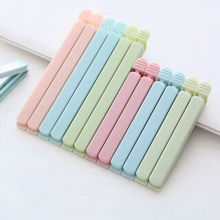 Jinze clip kitchen sealing clip food grade strong sealing clip bag clip tea bag moisture-proof clip plastic sealing clip sealer 5 short styles random colors sealed and moisture-proof