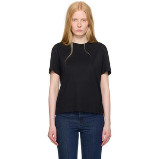 Toteme light luxury women's black classic t-shirt black 20 | m