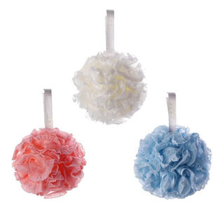 Large bath ball that does not fall apart. cute girl's bath bubble ball. back rub and bath artifact. 3 pieces. girly pink + sky blue + milk white. extra large lace upgrade.