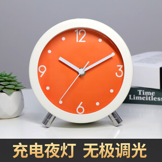 Hanshi (hense) fashionable and simple night light alloy table clock living room bedroom desktop table clock decorative clock bedside clock hd2501 alloy 7 inches