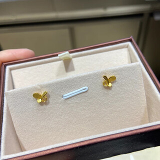 Dl 1998 fat donglai same style earrings 18k gold, no need to pick them when sleeping, minimalist temperament, sweet 18k gold-plated little butterfly female butterfly earrings, one pair, new style