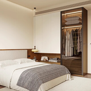 Sofia's whole house customized bedroom wardrobe with glass door partition storage cabinet. whole house customized bedroom space with closed door wardrobe. customization fee (consult customer service to receive discount)