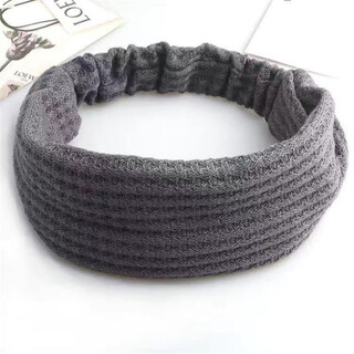 Good luck whale postpartum hairband for forehead and brain protection for women to keep warm in winter and to cover the forehead with a headscarf to cover gray hair and to prevent windproof hair after childbirth. knitted style - gray