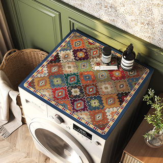 Wings washing machine cover mat balcony drum fully automatic washing machine cover f water f dust jacket refrigerator top diatom mud mat toselika blue diatom mud soft mat d made contact customer service