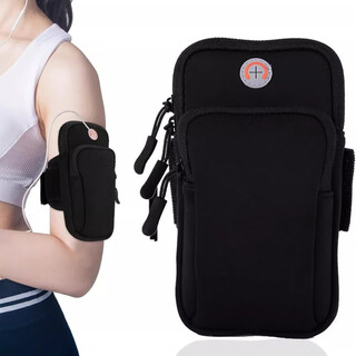 Zhizhou running arm bag ultra-thin new style mobile phone bag universal outdoor riding fitness marathon armband coin purse black suitable for mobile phones within 16.5cm in length