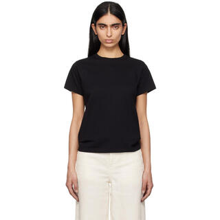 The row light luxury women's black florie t-shirt black 20 | xxs