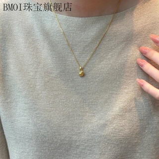 Bmoi old phoenix 999 pure gold small gram weight small gourd necklace simple collarbone simple show temperament classic gourd
