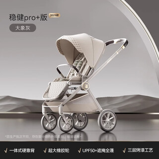 Hagaday hakada miaoling newborn baby stroller two-way high viewing angle can sit or lie down 2025 extra large wheels stable pro+ version elephant gray