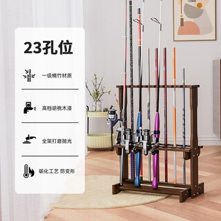 High-end fishing rod display rack, household storage rack, fish rod placement rack, wall-mounted road rod fixed display rack, vertical 23-hole position