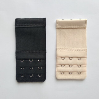 Bra extension buckle, three rows, 1.55 cm wide, spacing between three buttons, cm, bra extension buckle, 3 rows, bra back buckle, elastic extension, 3 rows, 3 buttons, 1 black + 1 light skin
