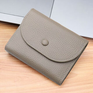 途尊新款超薄零钱包男士软皮质感短款迷你简约零钱袋女式卡包硬币包 灰色