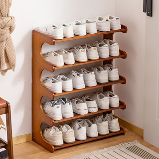 Old bamboo craftsman shoe rack doorway multi-layer household simple small vertical wall-mounted student dormitory new dust-proof shoe cabinet