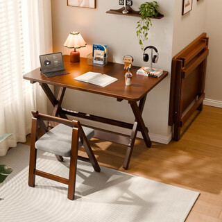 Jiayi solid wood folding desk student home computer table study table study desk small apartment bedside writing table