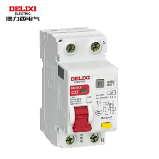 Delixi electric leakage protector air-open with leakage switch circuit breaker dz47vle dz47vle 2p c32a