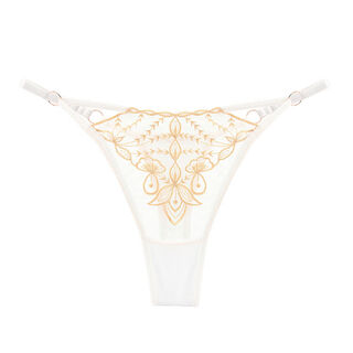 New sexy underwear french lady embroidered sexy underwear women's delicate mesh cotton crotch hollow thong white one size fits 80-150jin jin equals 0.5 kg
