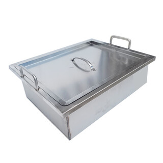 Enshousu commercial stainless steel inner pot, frying pan, fried chicken collarbone fritters, meatball square pot, stall fried skewers, folded style + lid, 1 inch, contact customer service for customized size