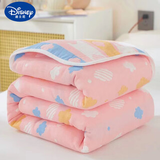 Disney pure cotton gauze towel quilt pure cotton single double towel blanket summer children baby nap blanket summer cooling quilt six layers of gauze pastel cloud type a pure cotton-80x80cm
