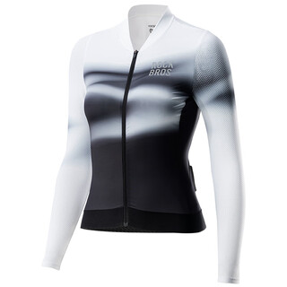 Rockbros spring and summer long-sleeved cycling clothing bicycle sunscreen quick-drying top mountain road cycling sportswear for women black and white xs