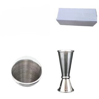 Bo yiou 304 stainless steel shaker shaker set cocktail shaker ice shaker cup thickened hand shaker bartending tool rolled edge measuring cup 15-30ml with scale