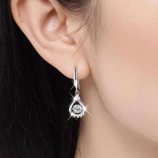 Pt950 platinum earrings female birthday gift light luxury moissanite diamond 18k pure white gold earrings earrings jewelry 2g platinum heart with you earrings