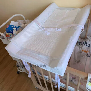 馍彭尿布台垫子婴儿换尿布垫宝宝抚触按摩护理台换尿片垫换片垫台 白色的 80x40cm