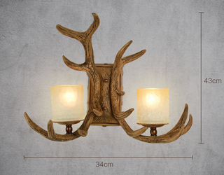 Shusheng european wall lamp indoor foyer nordic retro industrial style deer antler lamp personalized creative living room aisle american antique deer head decoration b3044