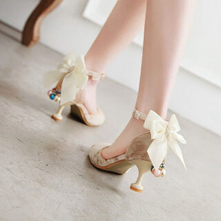 Yalso children's high heels 10-15 years old performing girls catwalk leather shoes little girl hosting pink medium and large children's stiletto heels beige boutique version 29 size / suitable for feet 19.5cm long