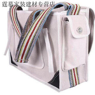 Qinkai construction site tool bag thickened canvas wear-resistant large repair hardware tools woodworking shoulder bag water and electricity canvas bag strong white extra large 50*20*30 thickened boutique