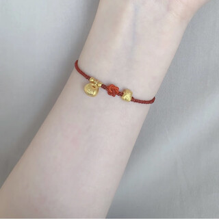 Yibiy pure gold 999 gold blessing bag little fat blessing pure gold bracelet for girlfriend and wife chinese valentine's day gift main image bracelet