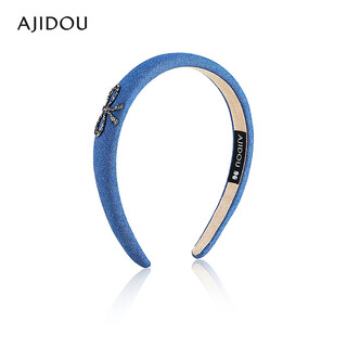 Ajidou ajidou hair accessories women's fashionable bow imitation crystal wide headband birthday gift for girlfriend blue 1 piece