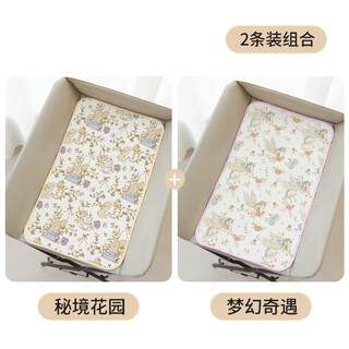 Duo elf changing table mat, baby-specific diaper pad, waterproof and washable, summer baby care table sheet, anti-leakage mattress, secret garden + fantasy adventure - 2 packs - it is recommended to buy 2 pieces for replacement 60x90cm