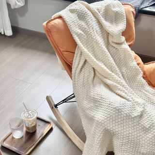 Ye yu thickened four seasons sofa throw office nap blanket tassel knitted ball wool casual air conditioning small blanket milky white 70* (upgraded baby throw blanket)